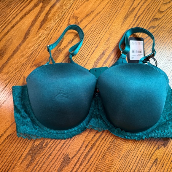 Elegant Emerald green Lace Trim Bra Ladies Size 42C NEW - Picture 6 of 10